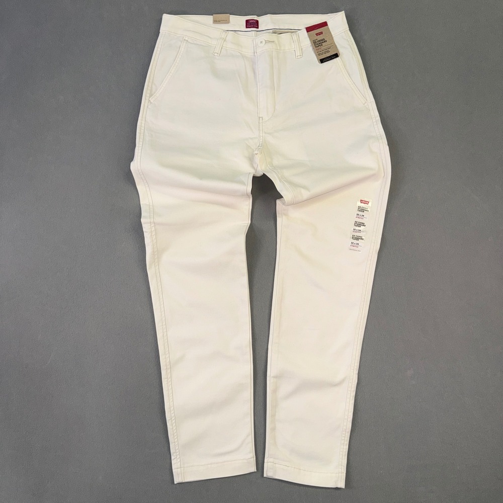 Levis XX Chino Standard Taper Pants Mens Size 32x34 Cream Off White Stretch